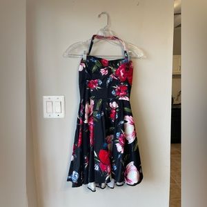 Floral Print Modcloth Fit and Flare Halter Dress Size Small